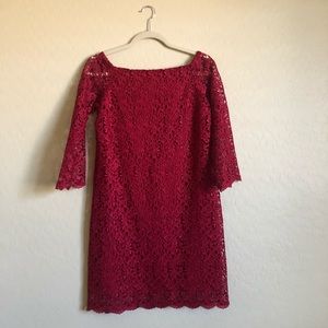 Beautiful red lace dress.